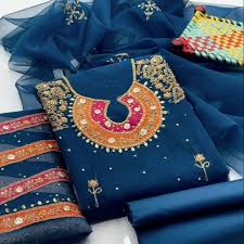 Women 3-pcs unstitched dress