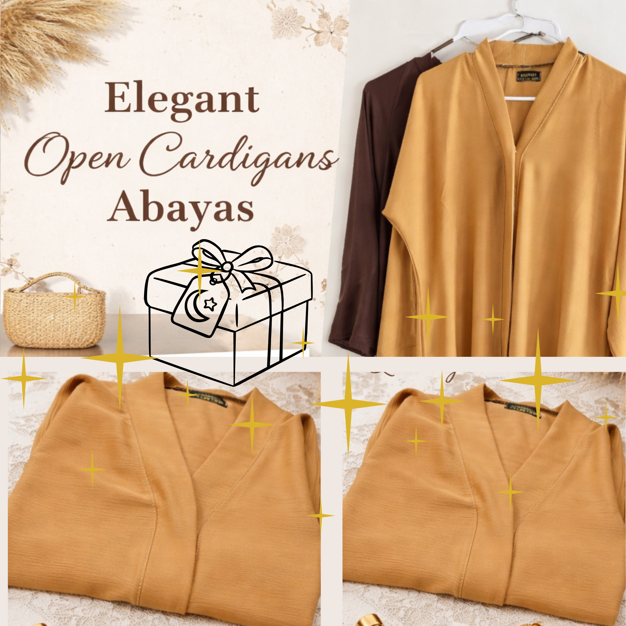 Elegant Open Abaya Cardigan – Premium Modest Wear | Lightweight Flowing Abaya for Everyday & Occasion